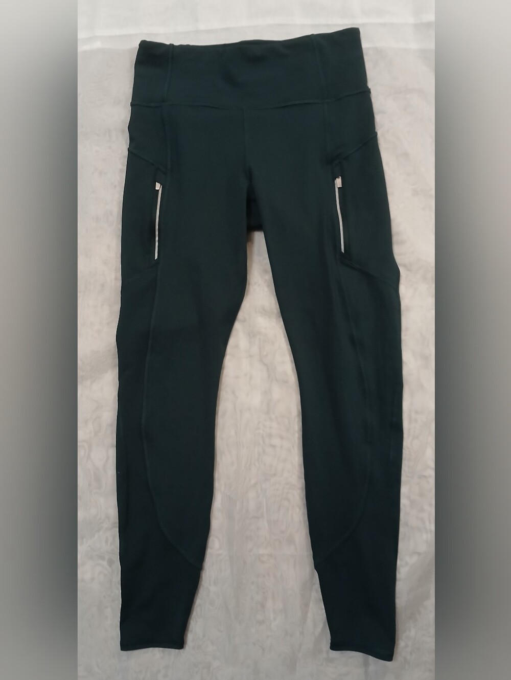Athleta Womens Rainier High Rise Fleece-Lined Leggings – Dark Green